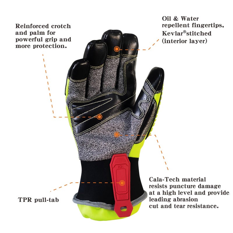 Intra-FIT Rescue 79315 Extrication Glove, Water-proof,Great barrier & liner retention. Super Dexterity 5, EN 388: 2016 3X44EP, Size L - Image 3